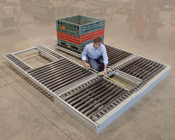 Industrial U-Shaped Bin Conveyor from Givens Machine Systems